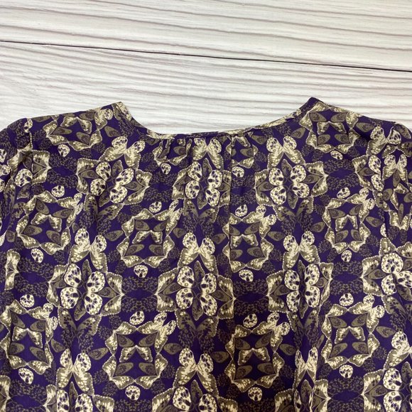 Joie Zambezi Blouse Blue Butterfly Silk Top - Picture 14 of 14